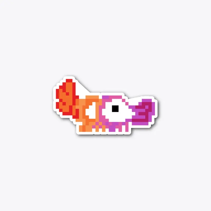 Lil Shrimp Sticker (Lesbian Pride)