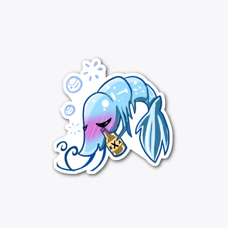 Drunk Shrimp Emote Sticker