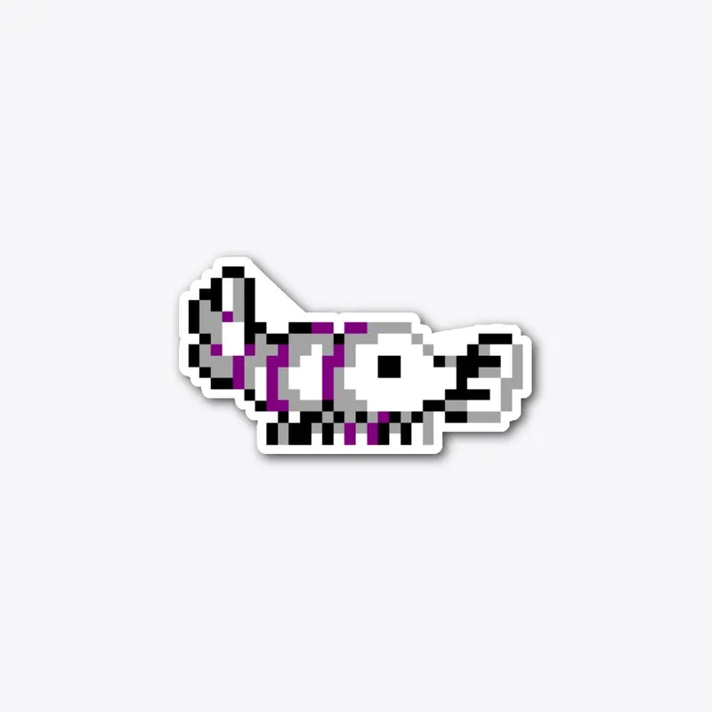 Lil Shrimp Sticker (Asexual Pride)